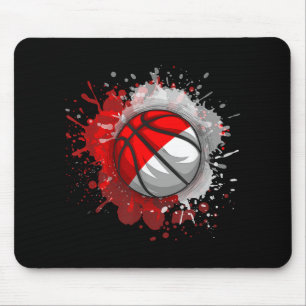 Basketbal met Indonesische vlag Muismat