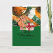 Basketbal met Kerstthema voor speler Kaart (Voorkant)