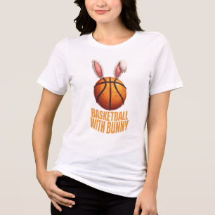 Basketbal met konijn Tri-Blend shirt