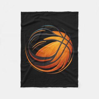 Basketbal met lijnen fleece deken