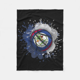 Basketbal met vlag van Belize Fleece Deken