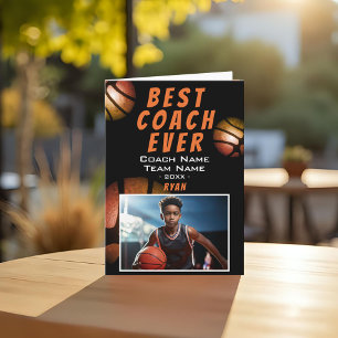 Basketbal Metal Foto Beste Coach Ooit Bedankkaart