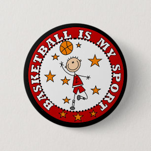 Basketbal Mijn Sport T-shirts en Cadeaus Ronde Button 5,7 Cm