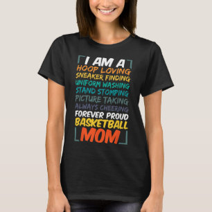 Basketbal Moeder Coach Vrouw Leuk Trots Team Spele T-shirt