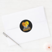 Basketbal Moeder Hart Softbal Mama Luipaard Moeder Ronde Sticker (Envelop)