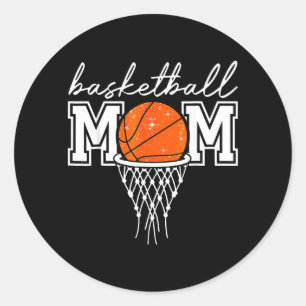 Basketbal Moeder Luipaard Basketbal Ring Net Spel Ronde Sticker
