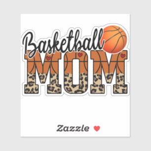 Basketbal Moeder Luipaardprint Bal Sticker
