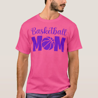 Basketbal Mom Sportieve Basket Ball Paarse T-shirt