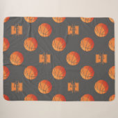 Basketbal Monogram Naam Deken - Letter E (Voorkant (horizontaal))