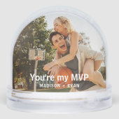 Basketbal MVP Sport Romantisch Paar Foto Custom Sneeuwbol (Achterkant)