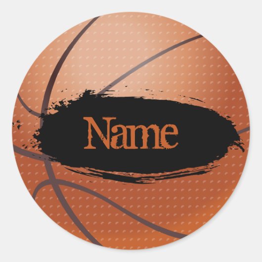 Basketbal Naam Stickers - Sjabloon (Voorkant)
