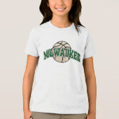 Basketbal NBA Milwaukee Bucks Tri-Blend Shirt (Voorkant)