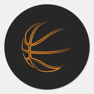 Basketbal nieuwigheid - basketbalspeler ronde sticker