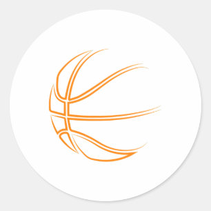 Basketbal nieuwigheid - basketbalspeler ronde sticker