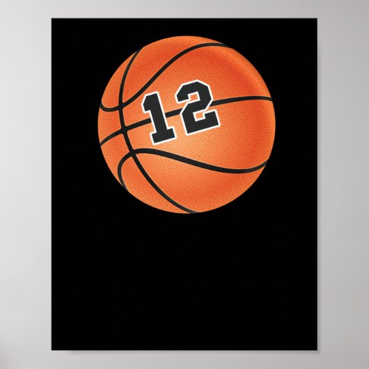 Basketbal nummer 12 poster (Voorkant)