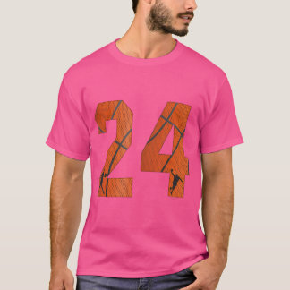 Basketbal Nummer 24 Vierentwintig Basket Bal T-shirt
