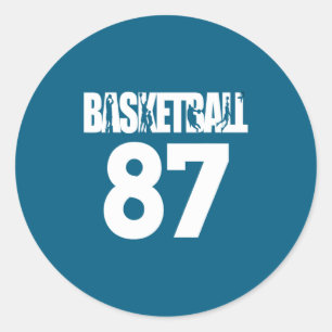 Basketbal Nummer 87 Mijn Favoriete Basketballspele Ronde Sticker