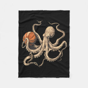 Basketbal Octopus Basketbal Liefhebber Kunstwerk B Fleece Deken