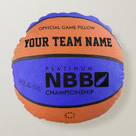 BASKETBAL OFFICIËLE SPEL PILLOW Blue D Original Rond Kussen