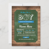 Basketbal Oh Boy Baby shower Sport Uitnodigen Kaart (Voorkant)