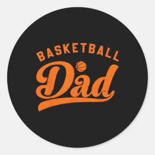 Basketbal Papa Gifts Papa Basketbal Vaderdag Ronde Sticker
