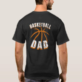 Basketbal Papa Retro Tekst Design 4 T-shirt (Achterkant)