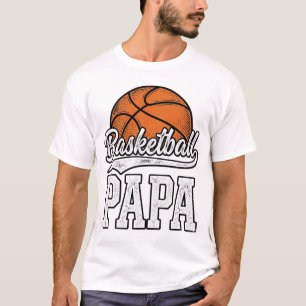 Basketbal Papa Vintage Gravure Shirt Ontwerp_1