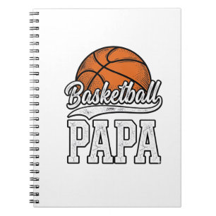 Basketbal Papa Vintage Gravure Shirt Ontwerp_1 Notitieboek