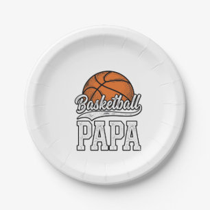 Basketbal Papa Vintage Gravure Shirt Ontwerp_1 Papieren Bordje