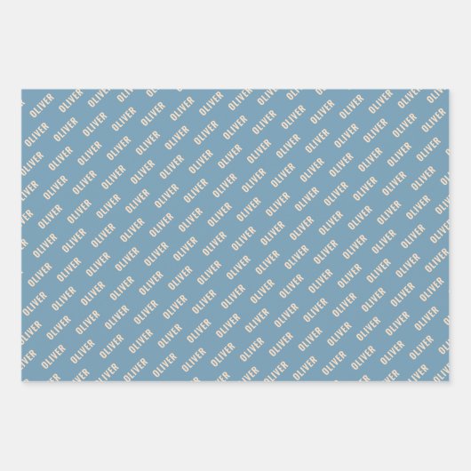 Basketbal patroon Blauwe Naam Inpakpapier Vel (Voorkant)