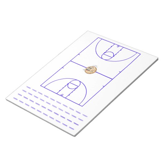 Basketbal Playbook Blauw | Notitieblok (Schuin)