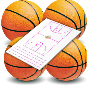 Basketbal Playbook Rood   Notitieblok