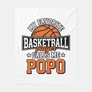 Basketbal Popo Grappig Vintage Sportontwerp_1 Fleece Deken
