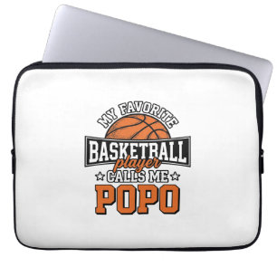 Basketbal Popo Grappige Vintage Sport Ontwerp_1 Laptop Sleeve
