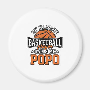 Basketbal Popo Grappige Vintage Sport Ontwerp_1 Magneet