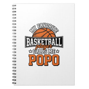 Basketbal Popo Grappige Vintage Sport Ontwerp_1 Notitieboek