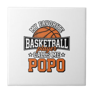 Basketbal Popo Grappige Vintage Sport Ontwerp_1 Tegeltje