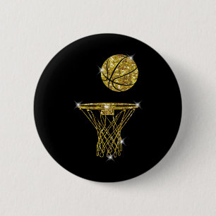 Basketbal prachtig ronde button 5,7 cm