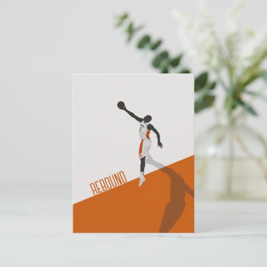 Basketbal Rebound Briefkaart (Staand voorkant)