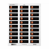 Basketbal Retouradres Labels op zwart (Full Sheet)
