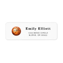 Basketbal retouradreslabels
