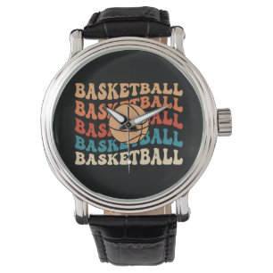  basketbal Retro Sport Typografie Ontwerp Horloge