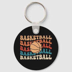basketbal Retro Sport Typografie Ontwerp Sleutelhanger