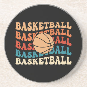 basketbal Retro Sport Typografie Ontwerp Zandsteen Onderzetter