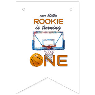 Basketbal Rookie Of The Year Eerste Verjaardag Vlaggetjes