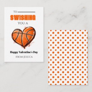 Basketbal School Valentijnkaart Notitiekaartje