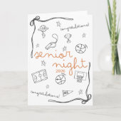 Basketbal Senior Night aangepaste jaardoodleontwer Kaart (Voorkant)