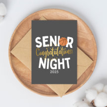 Basketbal Senior Night Felicitatiekaart