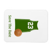 Basketbal Shirt Bewaar de datum Flexible Magnet Magneet (Horizontaal)