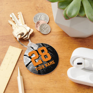 Basketbal shirt nummer sleutelhanger Personalise